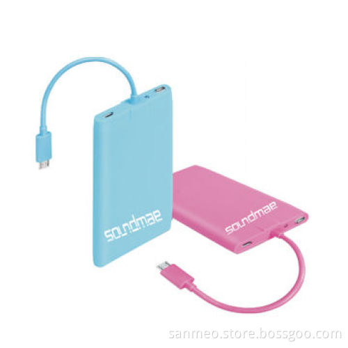 2,800mAh ultra thin power bank w/polymer battery, LED lights indicators, charging time for 5 hours